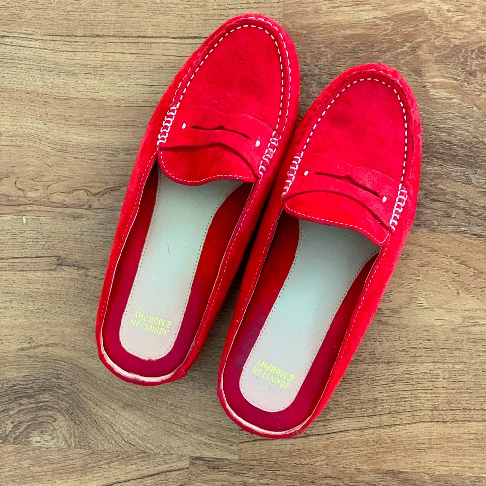 Red loafers